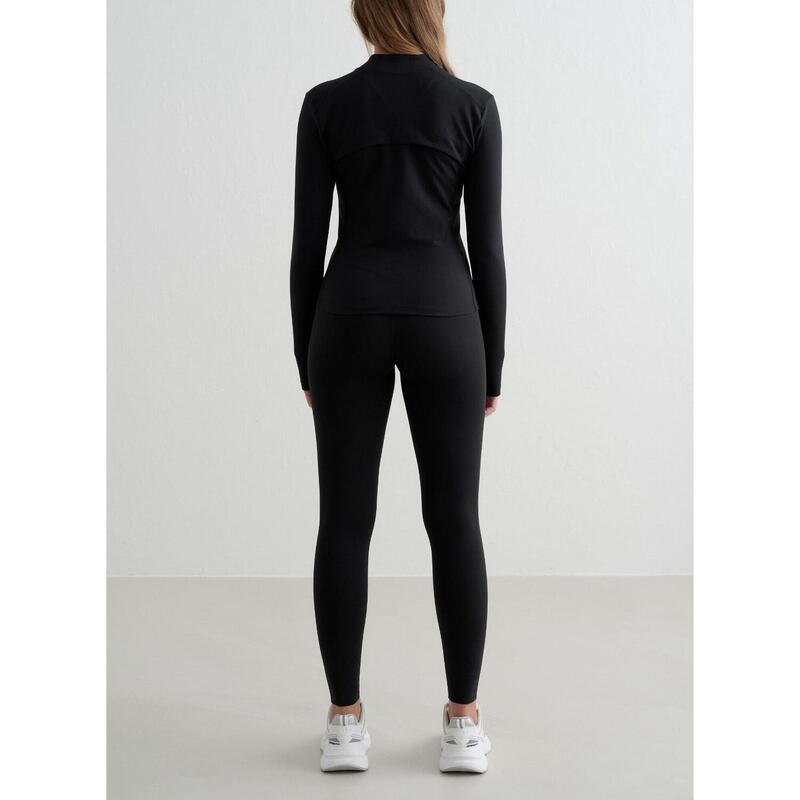 Femme Veste de Course avec Fermeture Éclair Noir