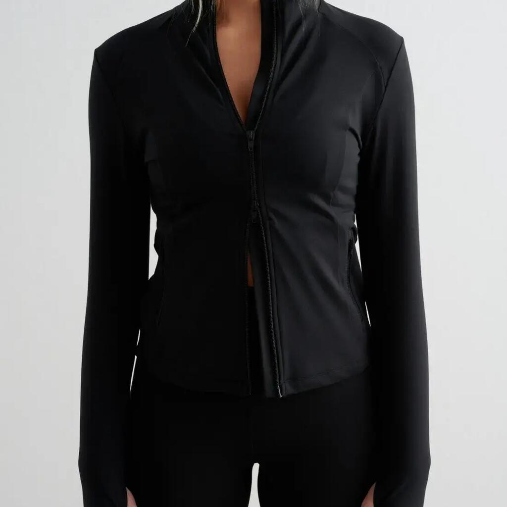 Women's Zip Jacket Buttery-Soft Second Skin Two-Way Zip Sense Black