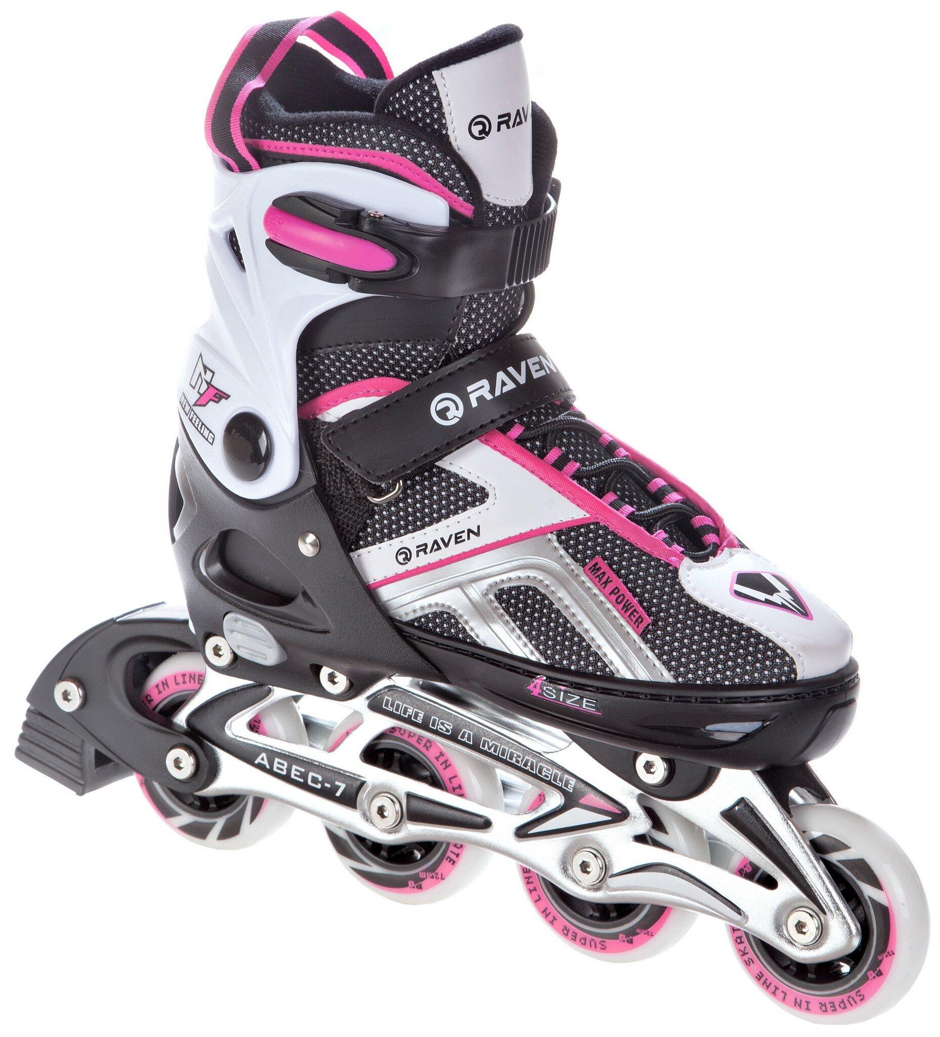RAVEN Verstellbare Rollschuhe Pulse Schwarz/Rosa