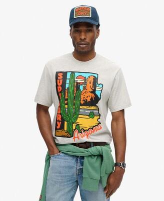 Grafisches Reise-Postkarten-T-Shirt