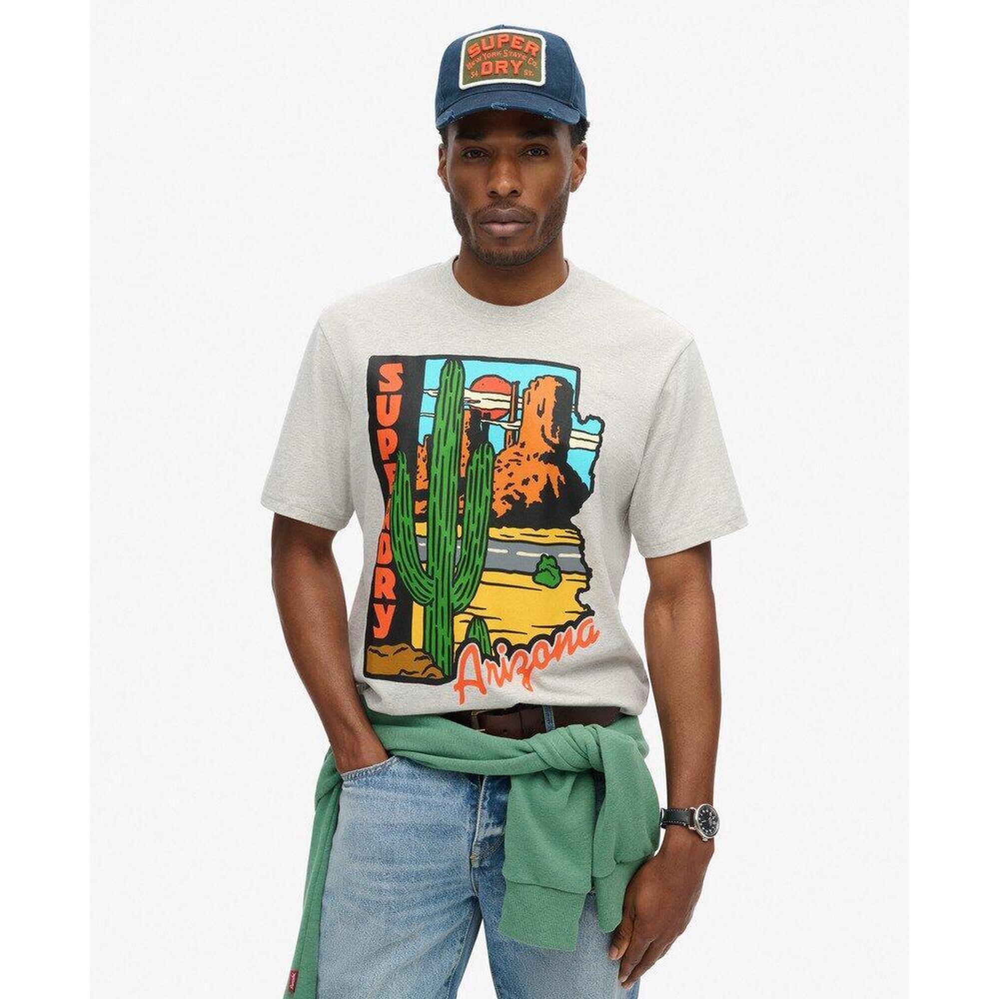 Superdry - T-shirt Graphique De Carte Postale De Voyage - T-shirt Manches Courtes - Gris - Decathlon