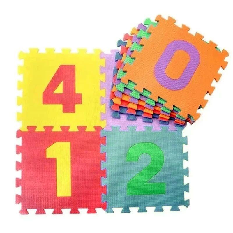 PAVIMENTOS ARQUISERVI Piso quebra-cabeça / 32x32x1cm / Pack 72 - 7,36M2 / Números / Ginásio bebês.