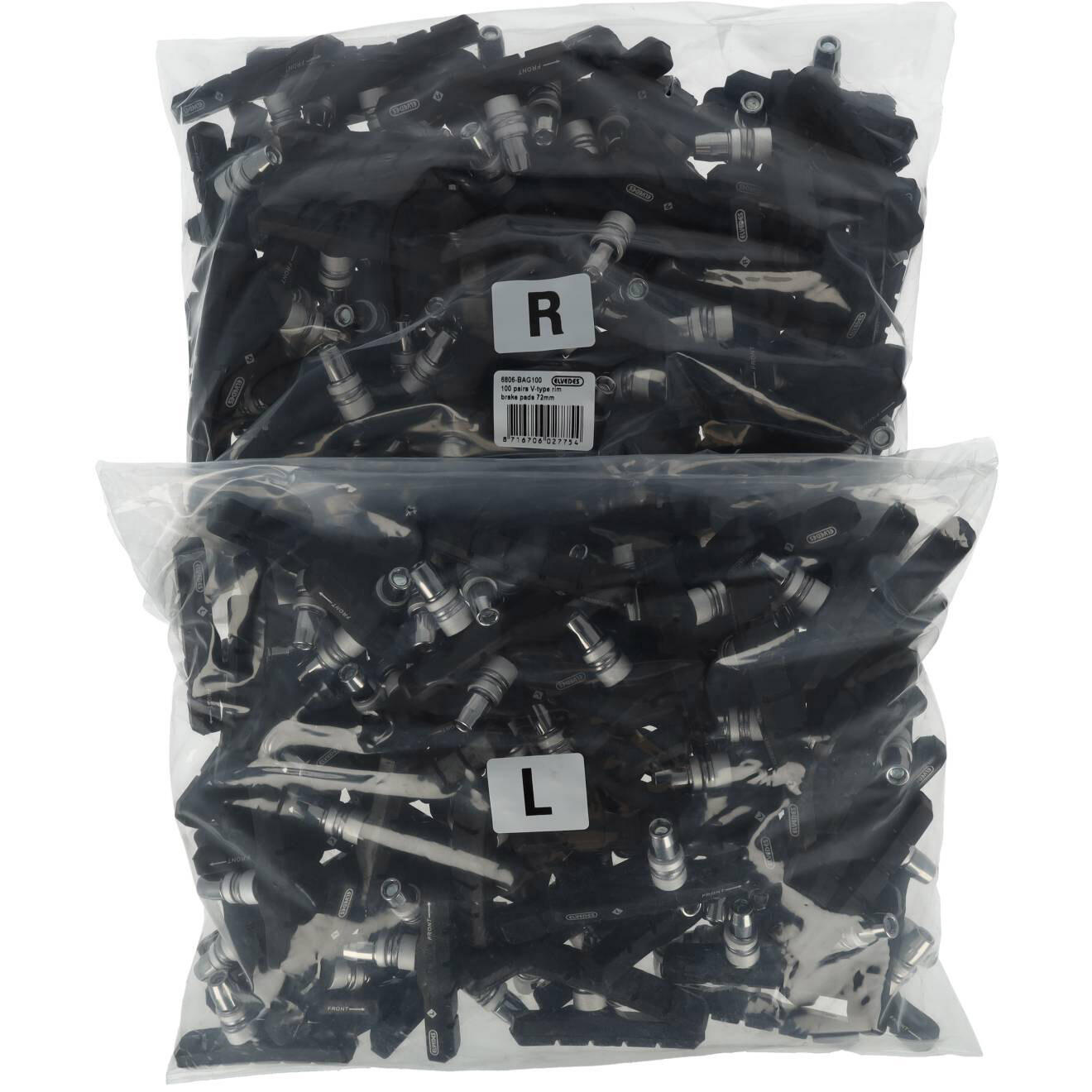 Pastillas Elvedes V‑brake 72 mm, 100 pares, asimétricas OEM 2/2