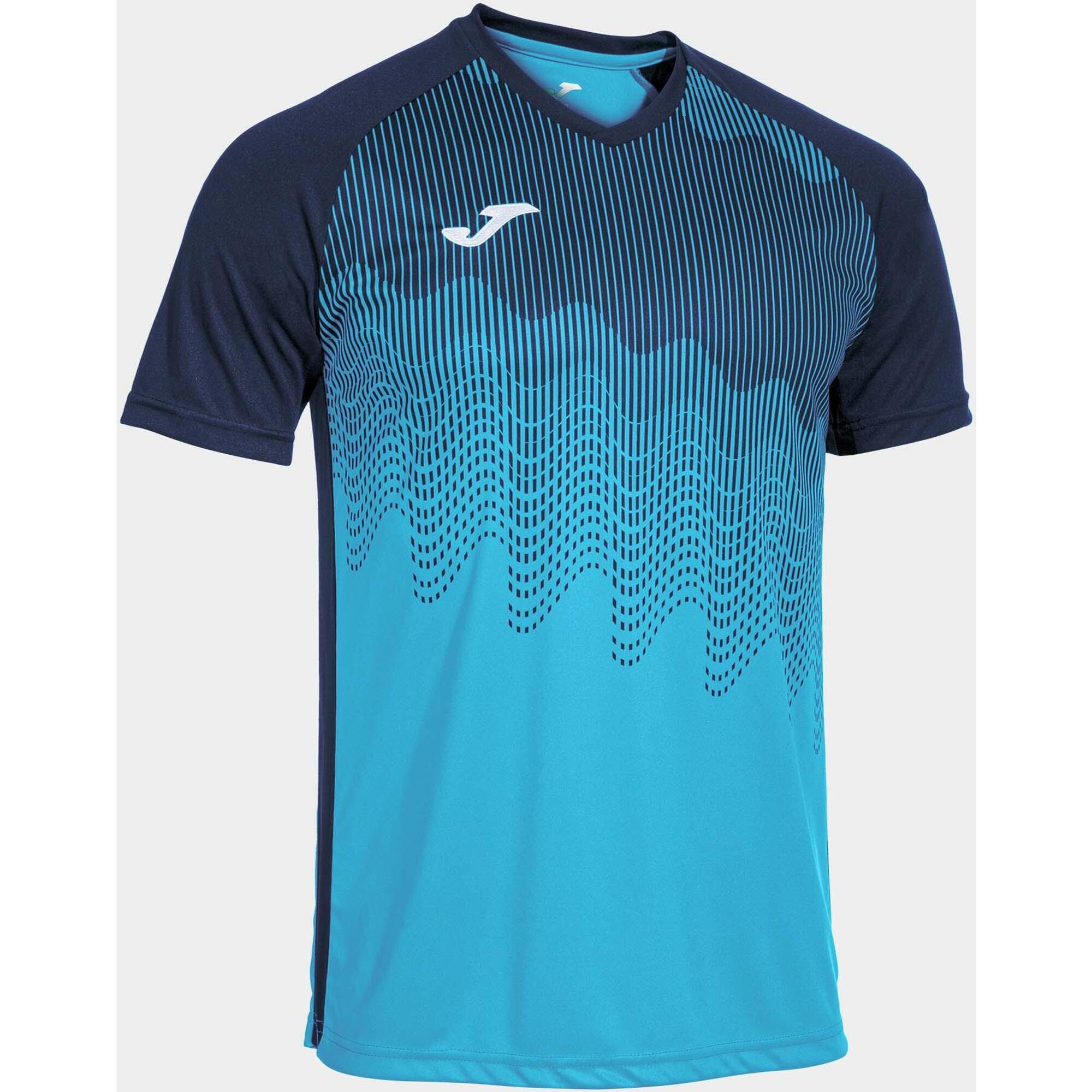 Joma - Maillot Manches Courtes Football Homme Joma Tiger Vi Turquoise - T-shirt Manches Courtes - Bleu - 52 2xl - Decathlon