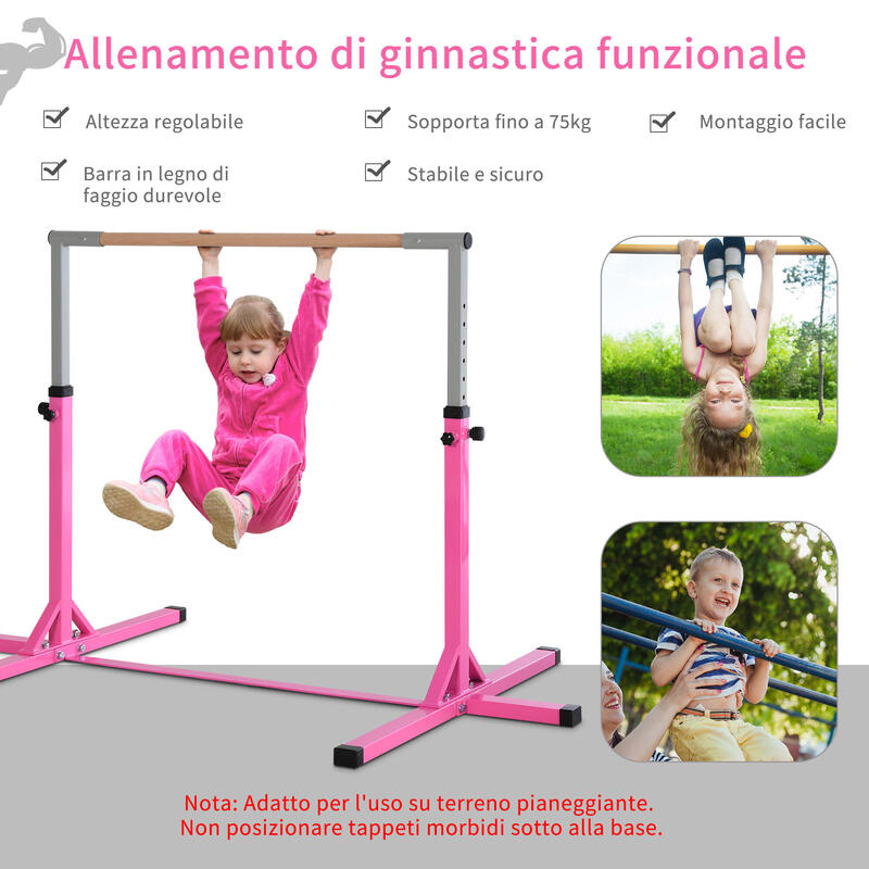 Homcom Bara de gimnastica artistica sau balet reglabila (95-145 cm) pentru copii