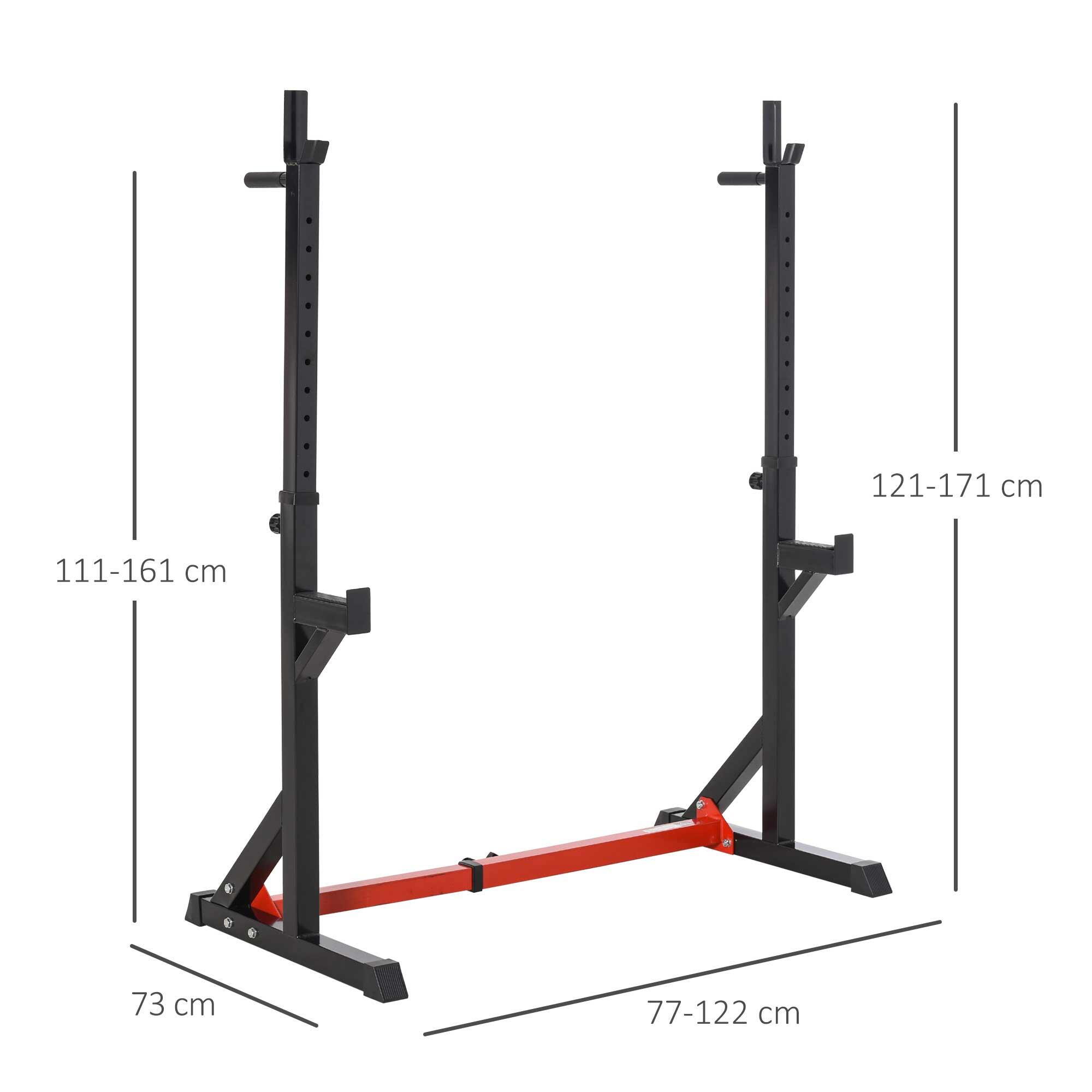 HOMCOM Supporto per Bilanciere in Acciaio Altezza Regolabile 121-171cm Nero 3/5