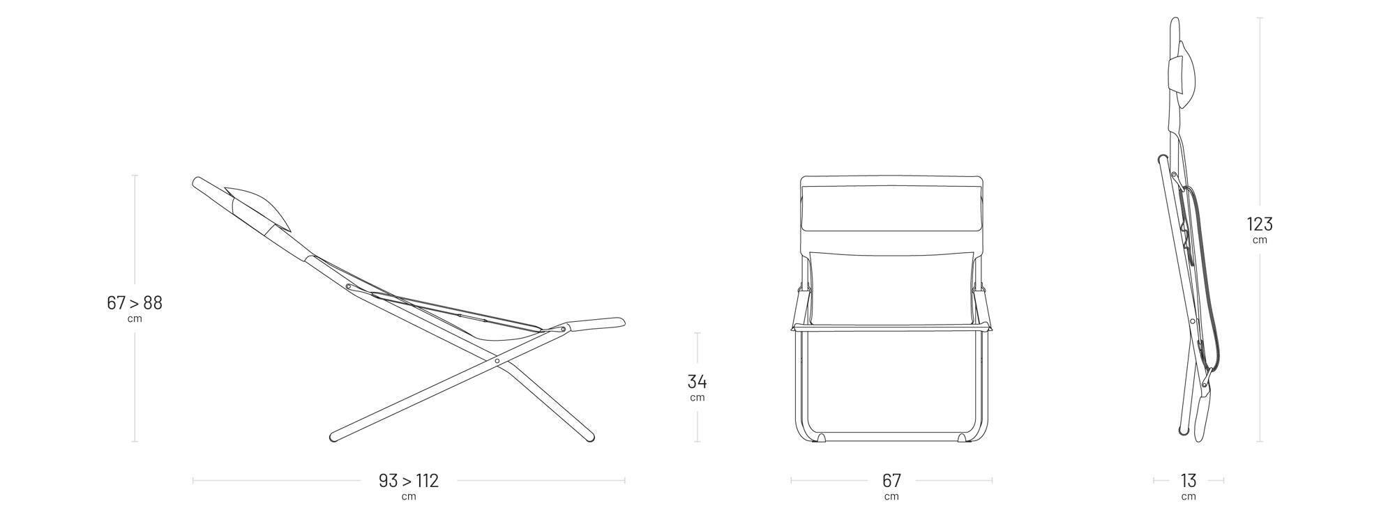 Chaise longue / bain de soleil pliant - TRANSABED - Gris - Lafuma Mobilier 6/6