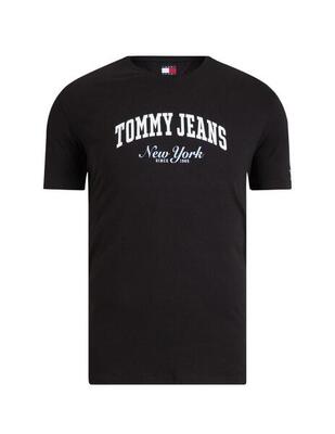 Maglietta da uomo Tommy Hilfiger Slim varsity pop nera