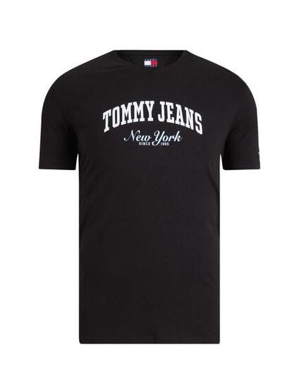 Maglietta da uomo Tommy Hilfiger Slim varsity pop nera