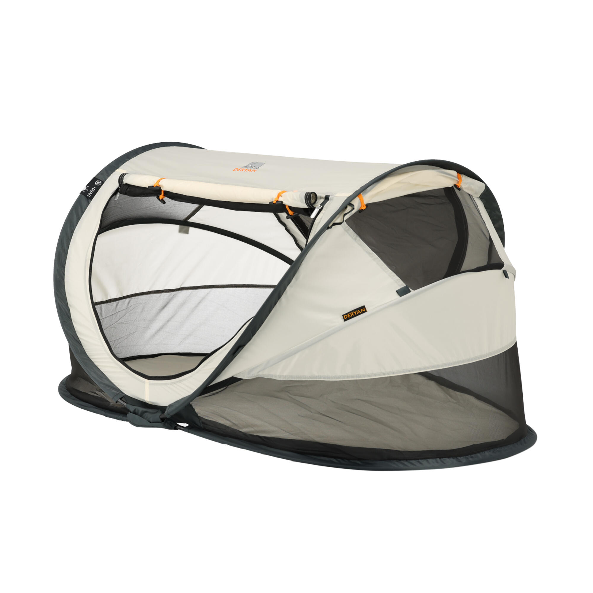 Lit de camping Peuter Luxe- Avec matelas autogonflant - Crème 2/8