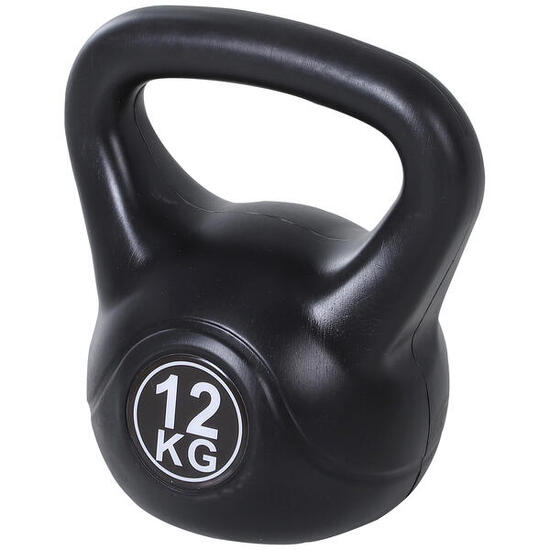 HOMCOM Kettlebell 12 kg per Allenamento Cross Training Nero