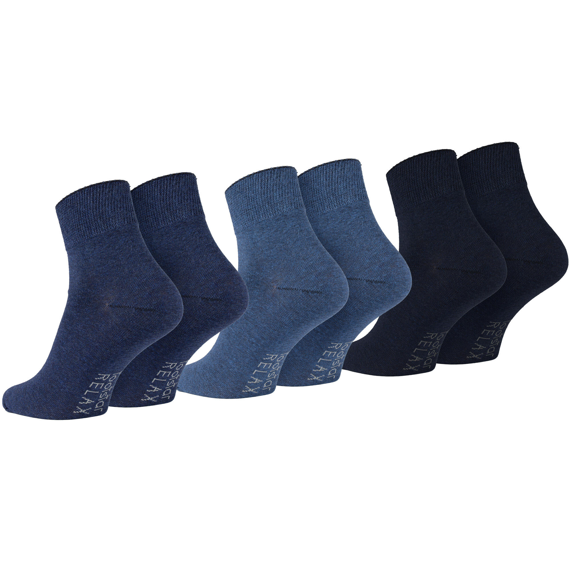 Chaussettes pour diabétiques femmes et hommes | Tige courte | 3 paires | Bleu 4/7