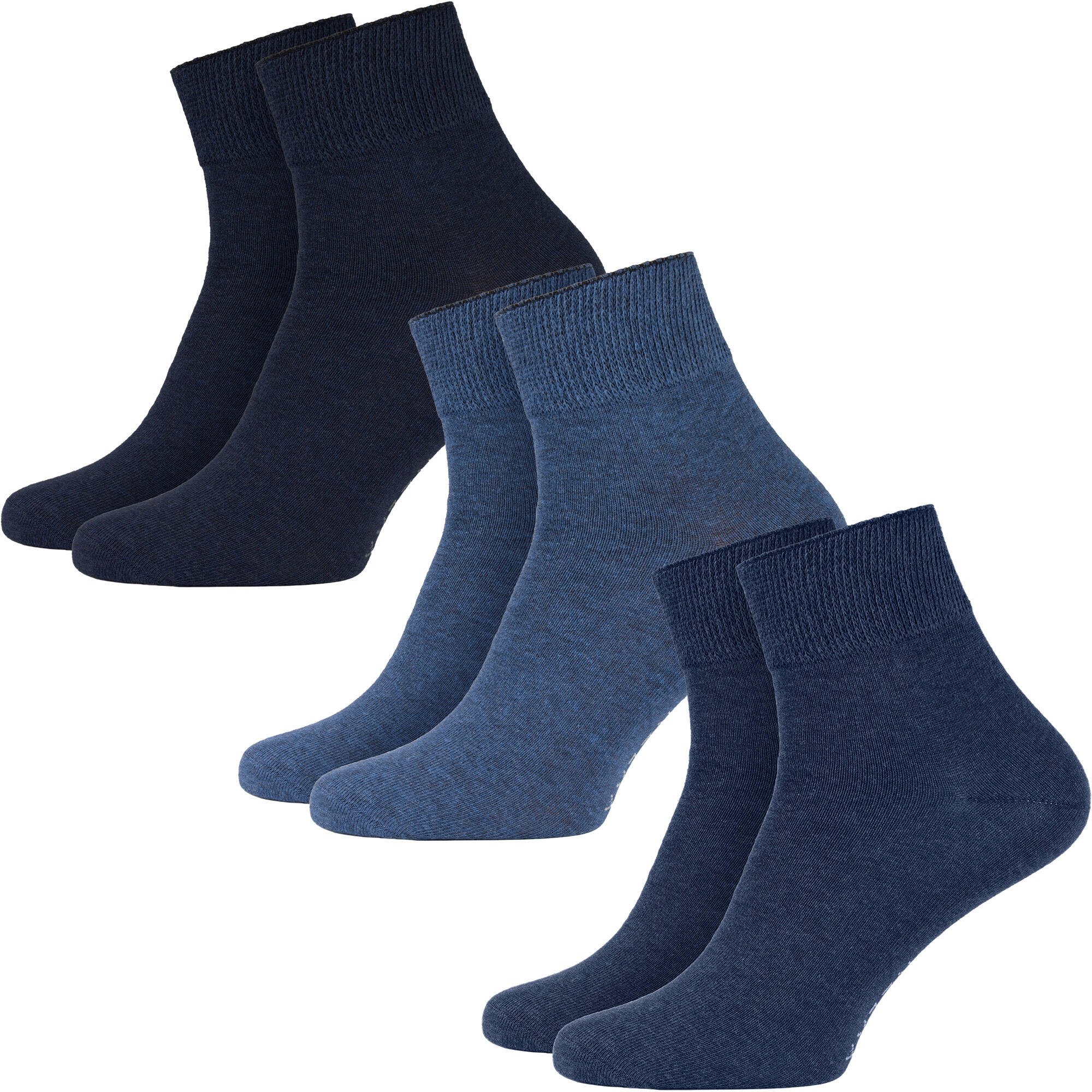 Chaussettes pour diabétiques femmes et hommes | Tige courte | 3 paires | Bleu 2/7