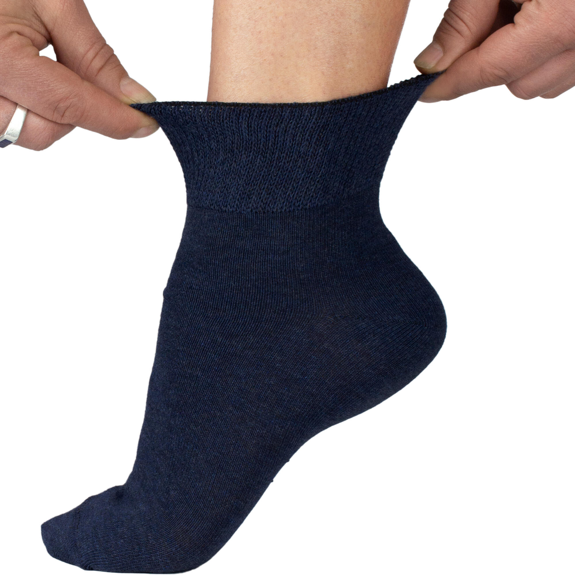 Chaussettes pour diabétiques femmes et hommes | Tige courte | 3 paires | Bleu 5/7