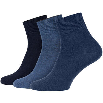 Diabetikersocken für Damen und Herren | kurzer Schaft | 3 Paar | Blau