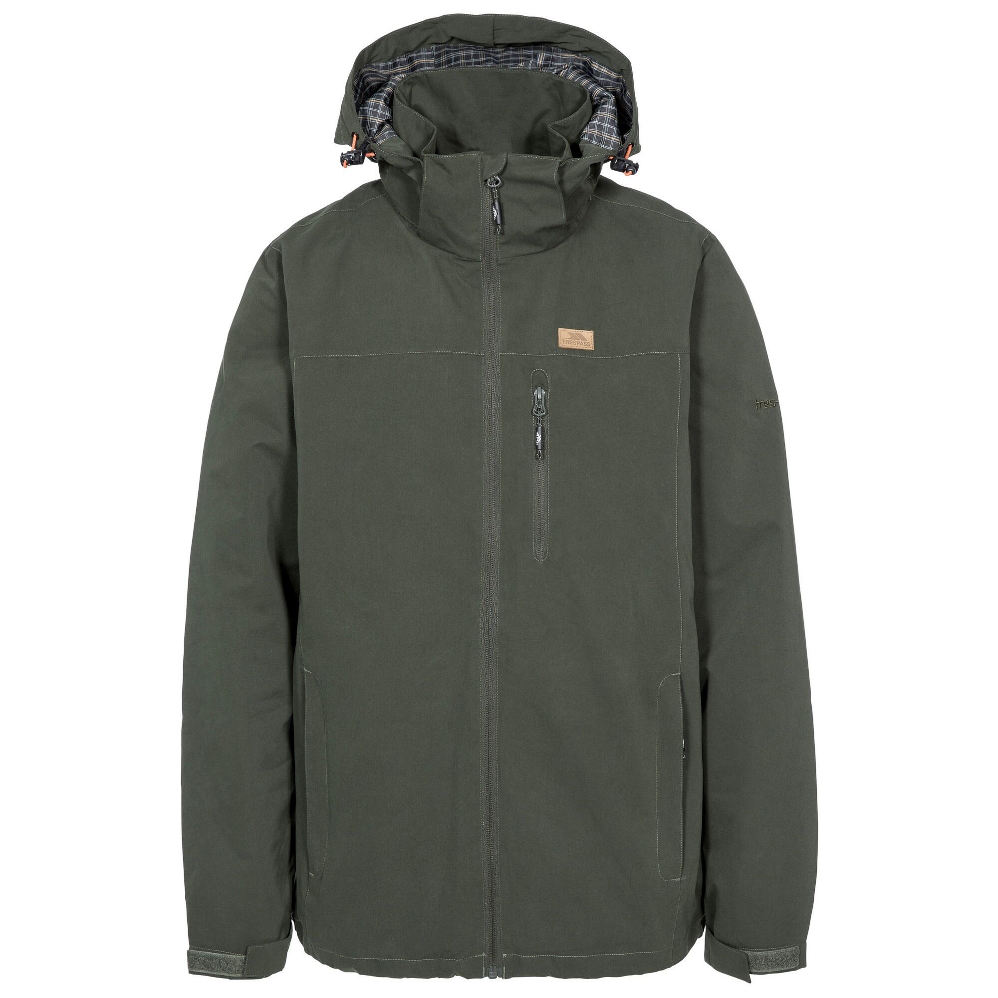 TRESPASS Mens Weir Waterproof Jacket (Olive)
