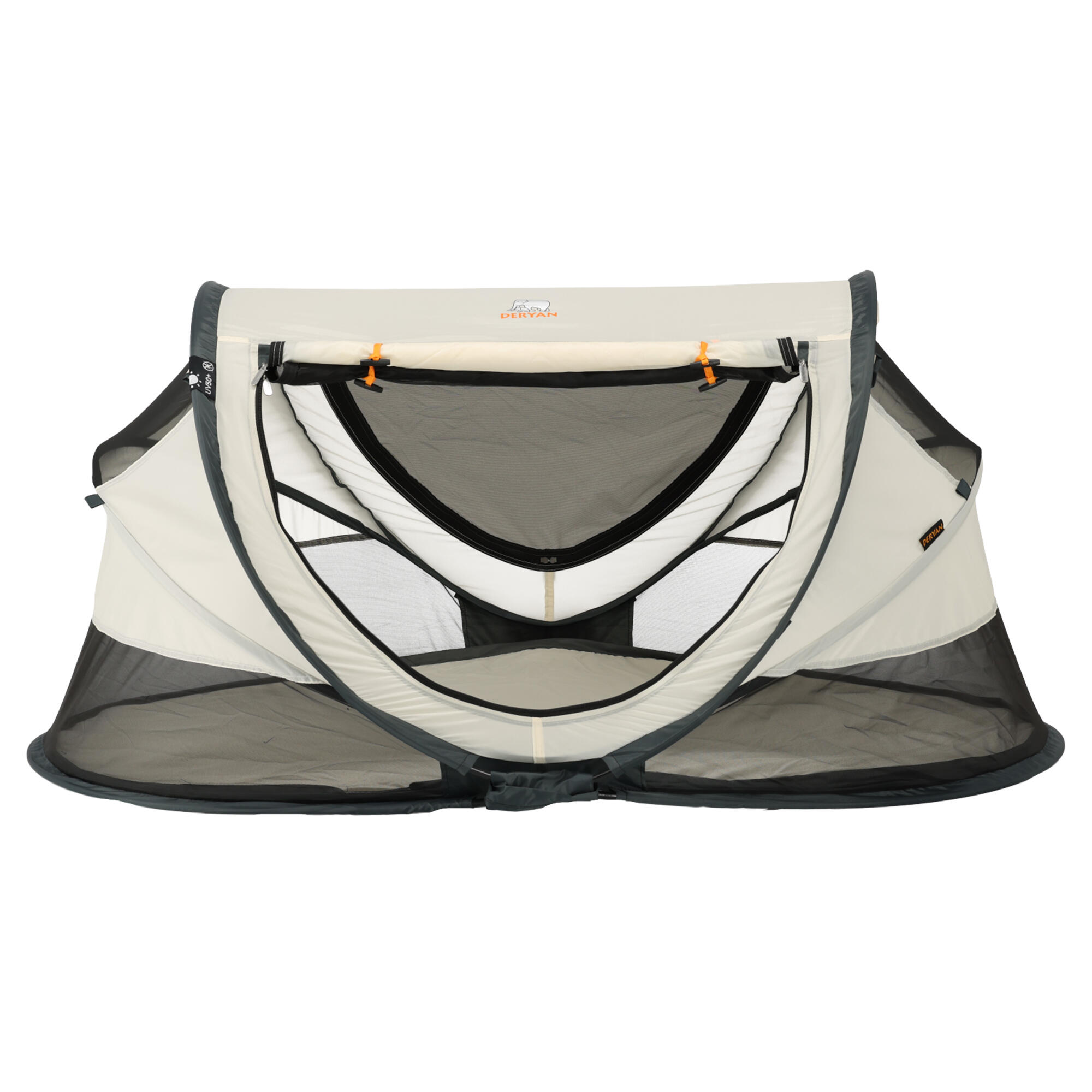 Deryan - Lit De Camping Peuter Luxe- Avec Matelas Autogonflant - Crème - Abris - Blanc - 1 Place - Decathlon