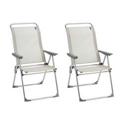 Lot de 2 Fauteuils pliants multi-positions - ALU CHAM - Beige - Lafuma Mobilier