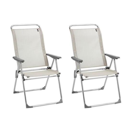 Lot de 2 Fauteuils pliants multi-positions - ALU CHAM - Beige - Lafuma Mobilier