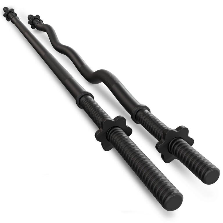 Zestaw gryf stalowy pełny prosty 150cm łamany 120cm sztanga 25mm Trex Sport