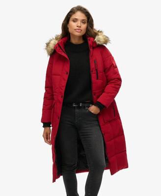 Lange jas van nepbont everest van superdry