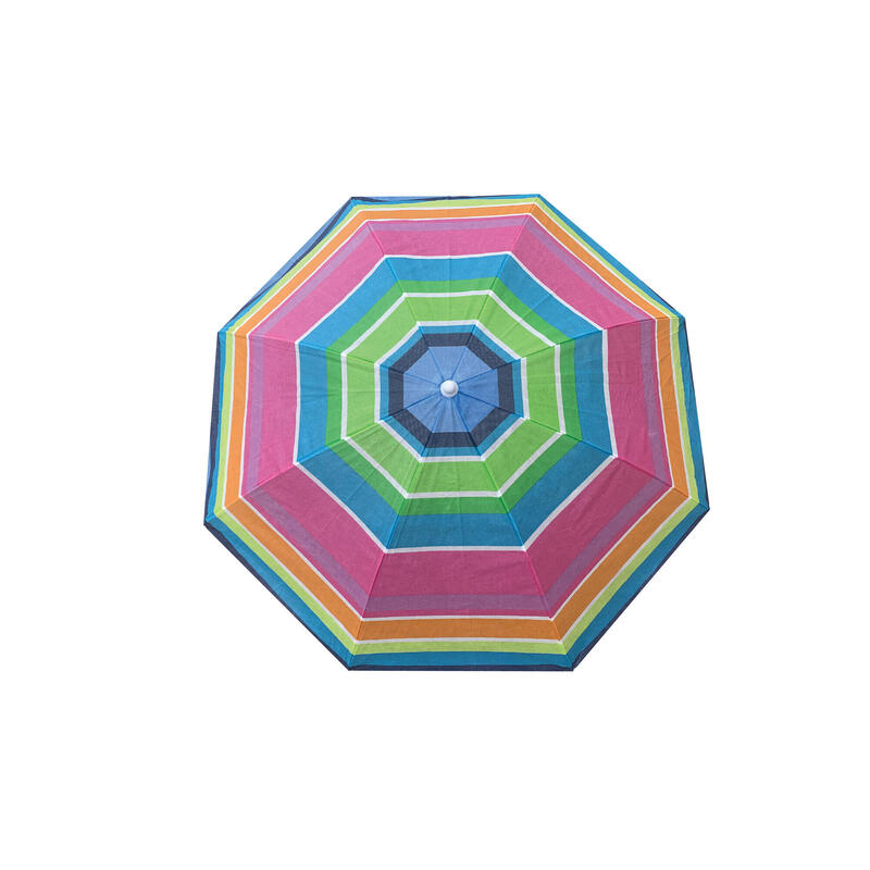 Umbrelă plajă Solart 180 cm multicolor, husă inclusă.