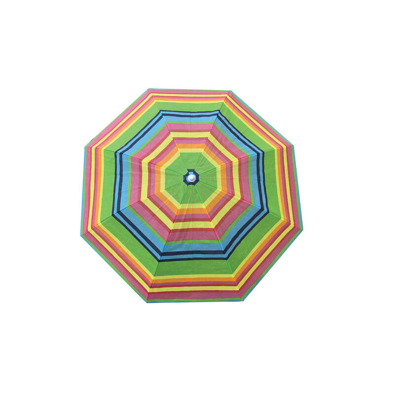 Umbrelă plajă Solart 180 cm multicolor, husă inclusă.