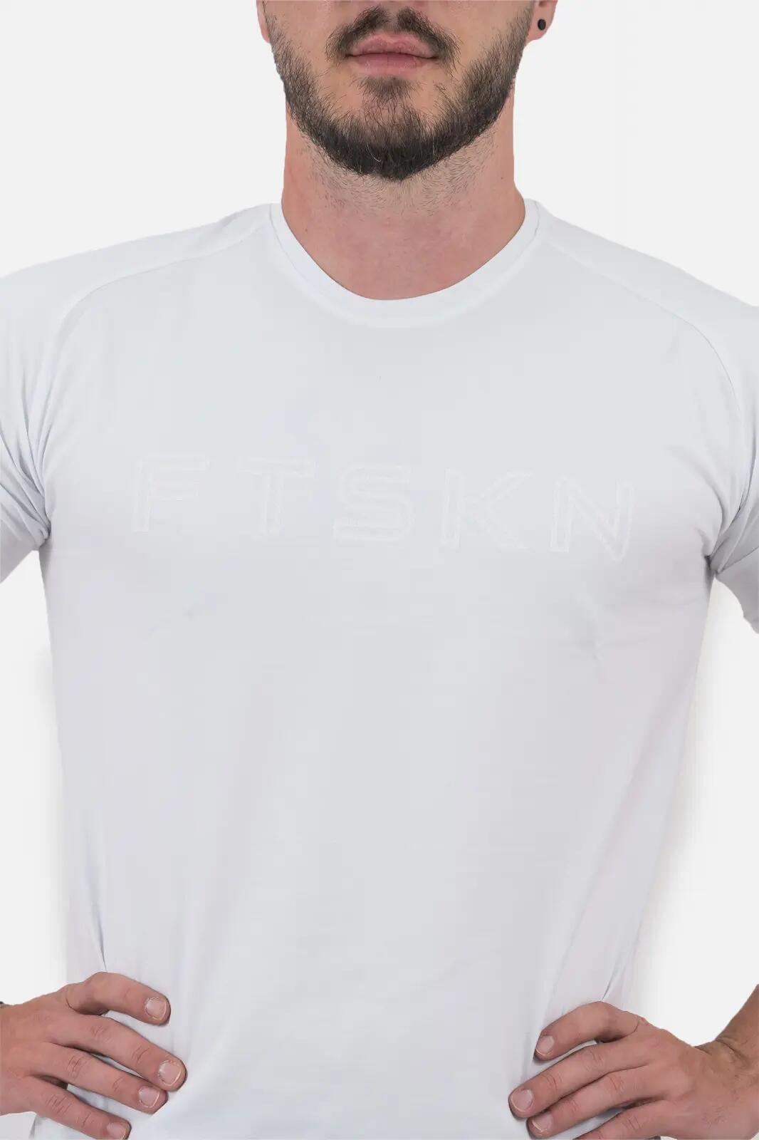 Tricou Fitskin Masculin Bumbac FTSKN Alb 2/4