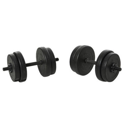 HOMCOM Set di 2 Manubri da 20kg Totali con 8 Dischi Pesi