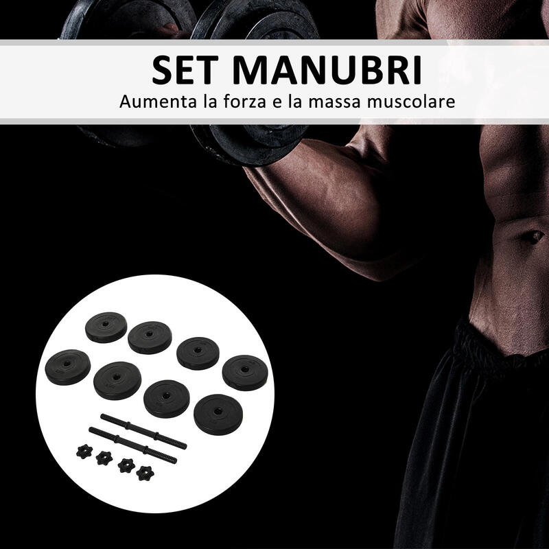 HomCom Set de 2 Gantere cu Discuri 18Kg