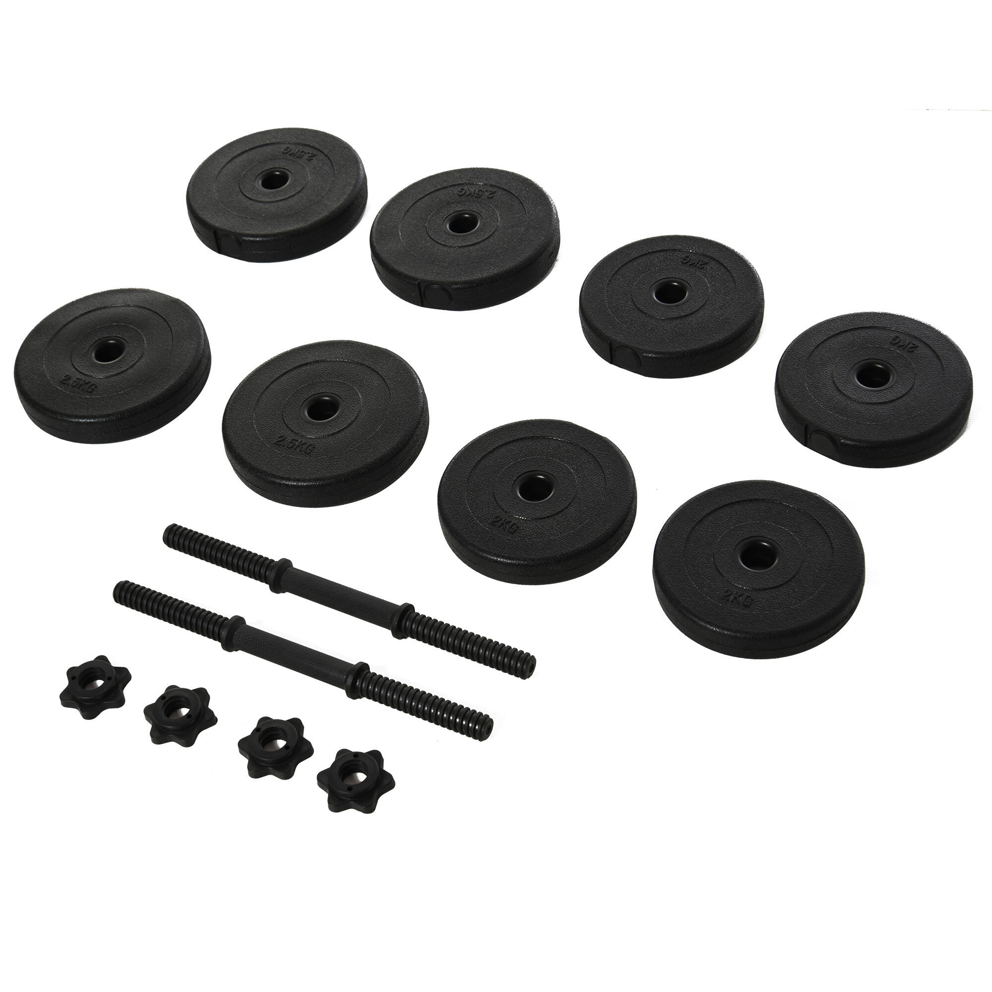 HOMCOM Set di 2 Manubri da 20kg Totali con 8 Dischi Pesi 4/5