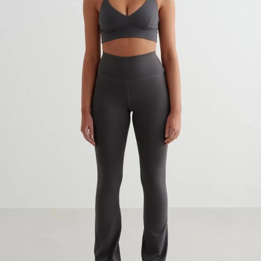 Women's Tights Flared-Leg High-Waisted Squat Proof Sense Shadow Grey