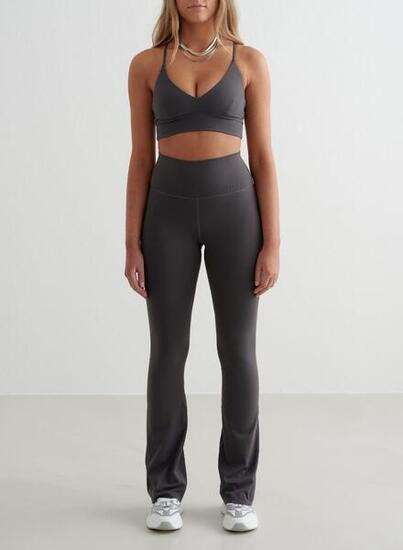 Leggings da yoga a zampa d'elefante traspiranti neri