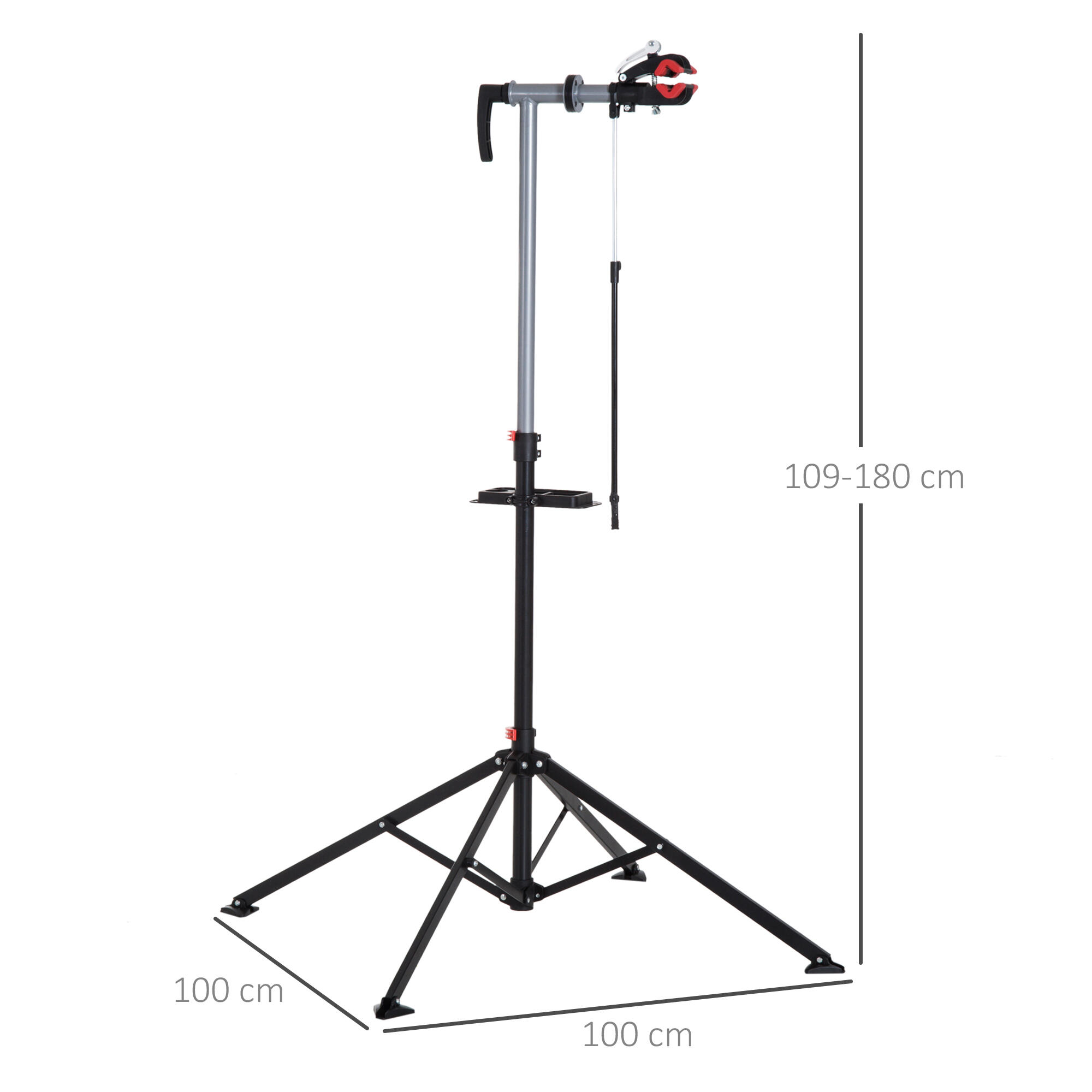 Suporte para Reparação de Bicicleta 100x100x190 cm Preto HOMCOM 3/4