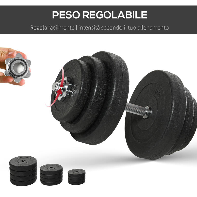 Set Haltere pentru antrenament 12 piese total 40KG Negru