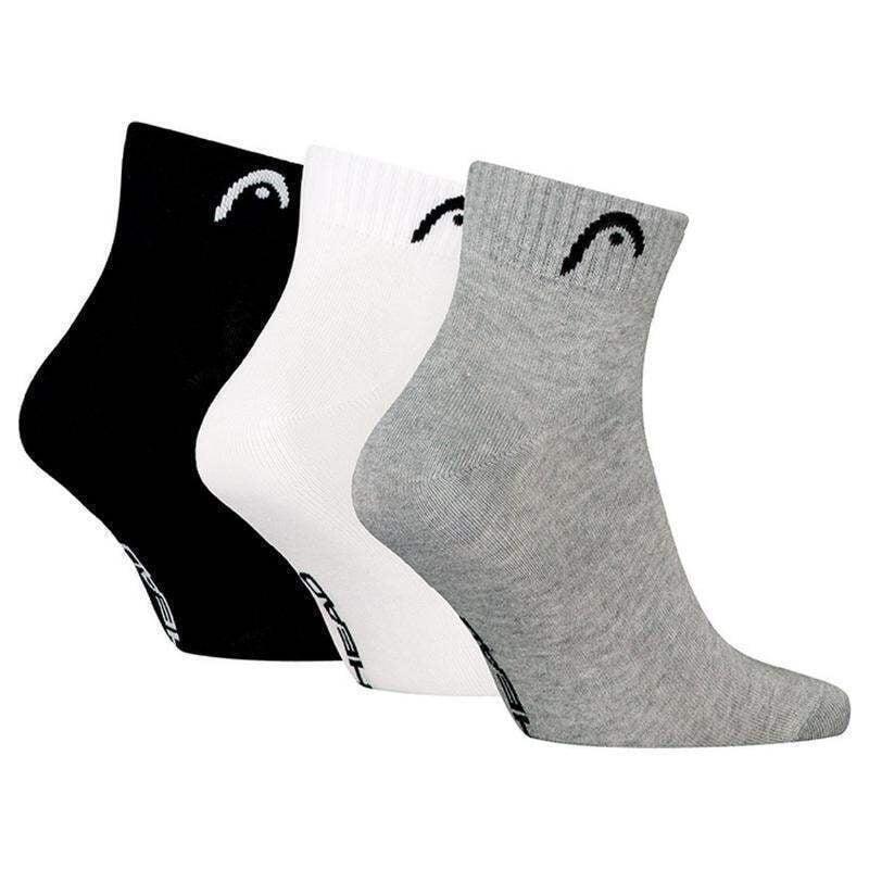 Calcetines Head All Sports Quarter Negro Blanco Gris 3 Pares 2/5