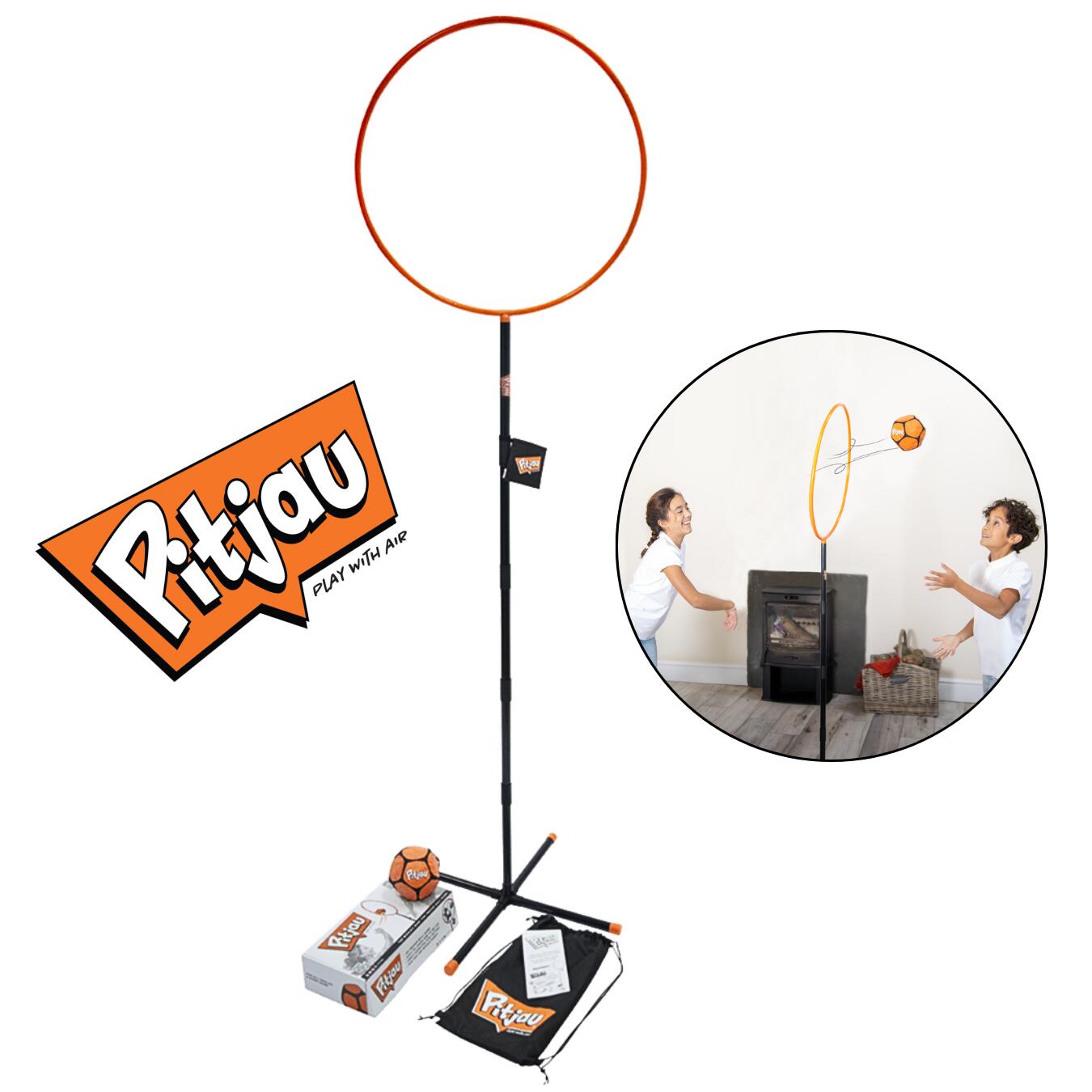PITJAU Pitjau - Gioco con palla da interno arancione regolabile, set completo