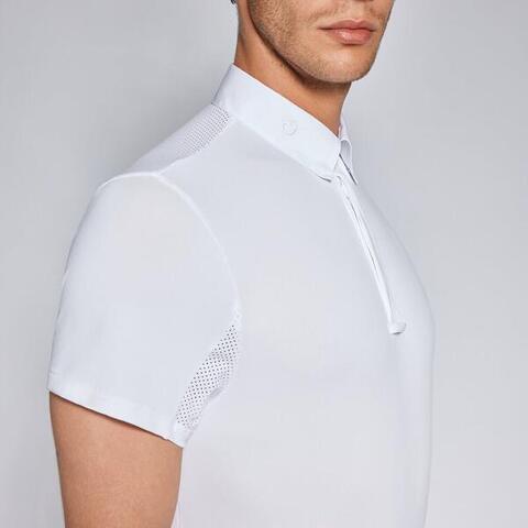 T-shirt équitation Femme Cavalleria Toscana, Blanc Moyen, Manches Courtes – Occasion
