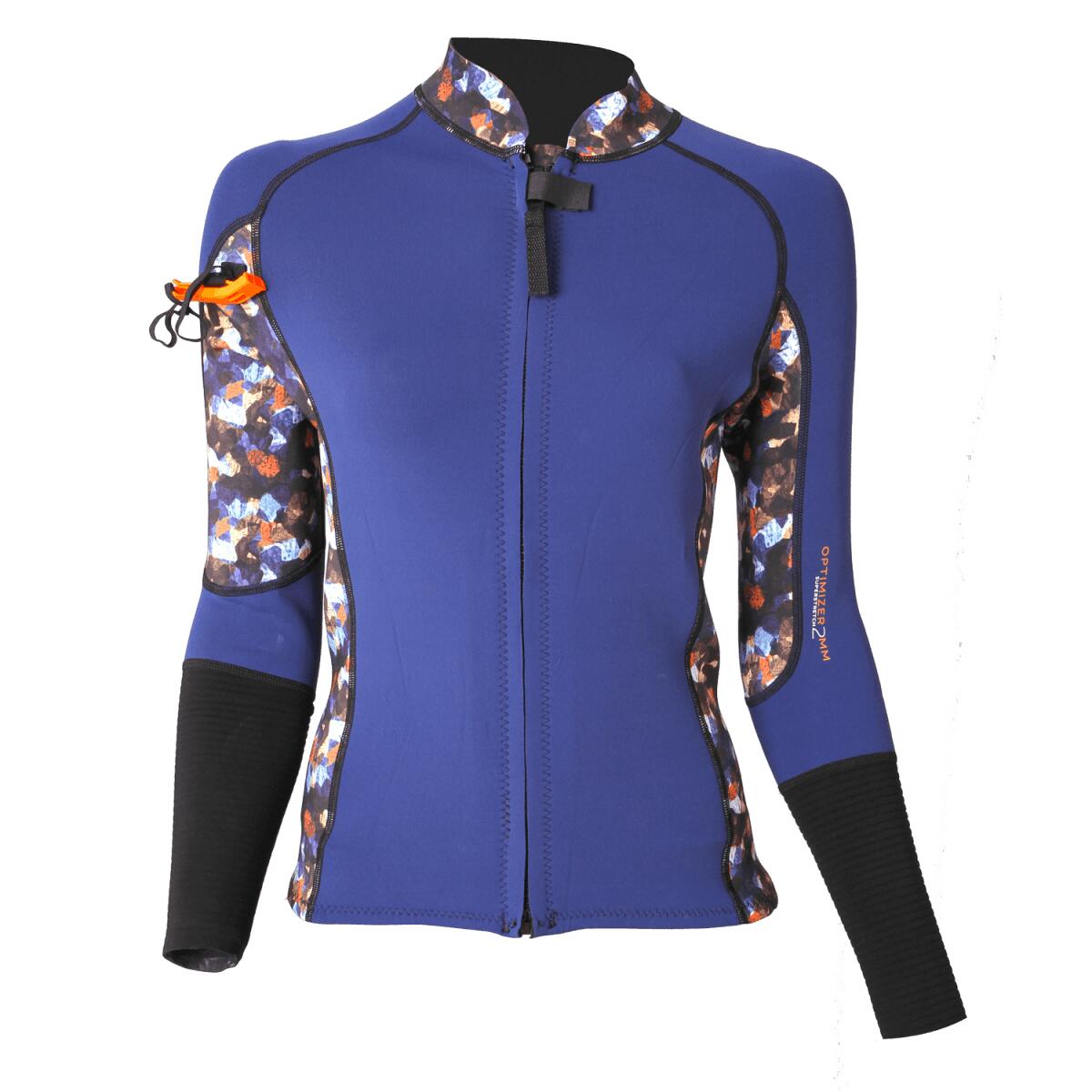 Ocean Step - 2/2 Optimizer Frontzip Neotop - Combinaison Longe Cote Femme - Top Néoprène - Bleu - 38 S - Decathlon