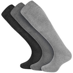 Chaussettes pour diabétiques femmes et hommes | Mis-bas | 3 paires | Gris