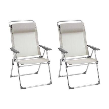 Lot de 2 Fauteuils pliants multi-positions XL - ALU CHAM XL - Beige