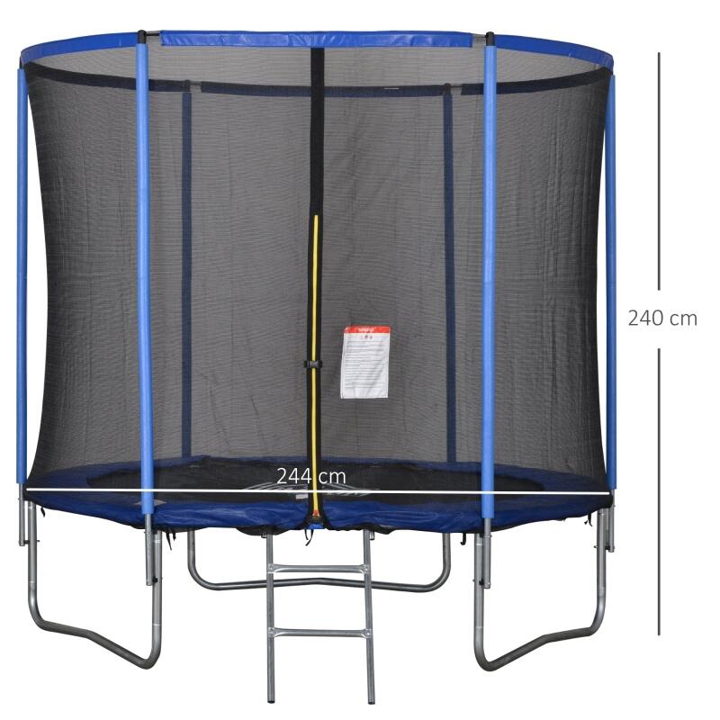 HOMCOM Trambulina elastica pentru Copii si Adulti, cu Plasa de siguranta Φ244cm
