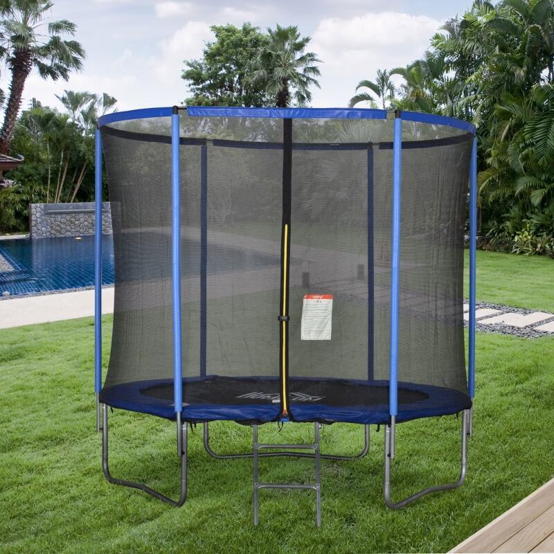 HOMCOM Trambulina elastica pentru Copii si Adulti, cu Plasa de siguranta Φ244cm