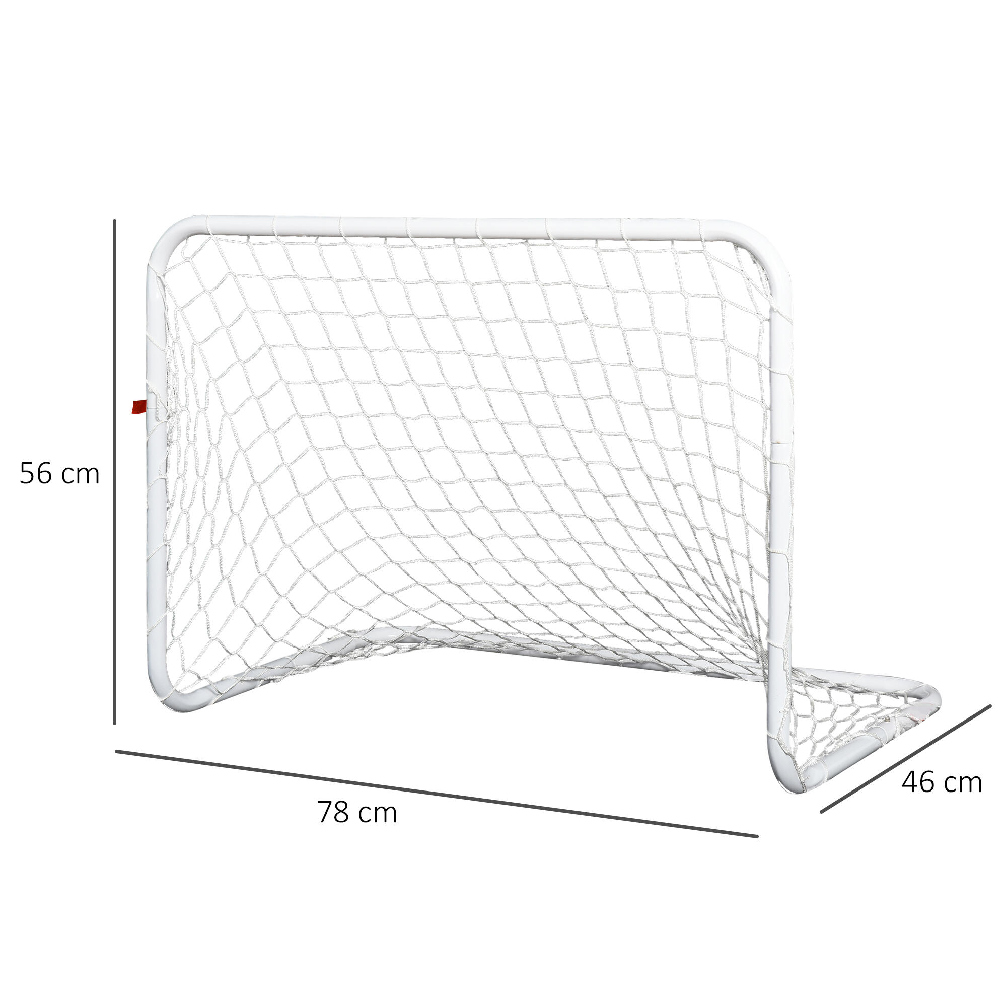 Set de 2 Porterías de Fútbol HOMCOM 78x46x56 cm Blanco 3/7