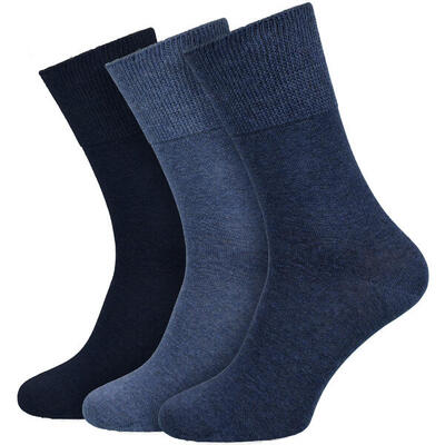 Diabetikersocken für Damen und Herren | wadenlang | 3 Paar | Blau