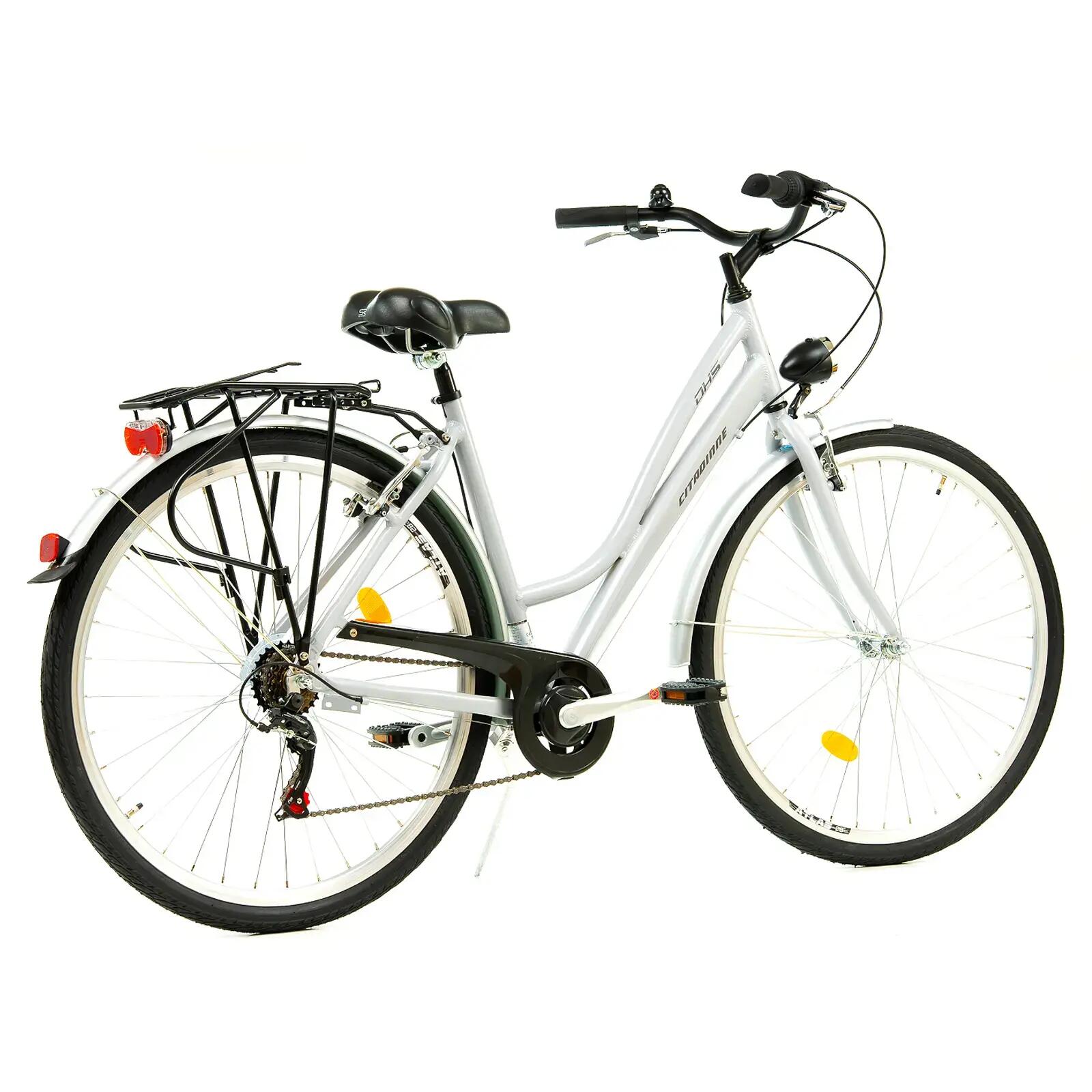 Stadsfiets Dhs City 28001 - 28 inch, L, zilverkleurig 3/8