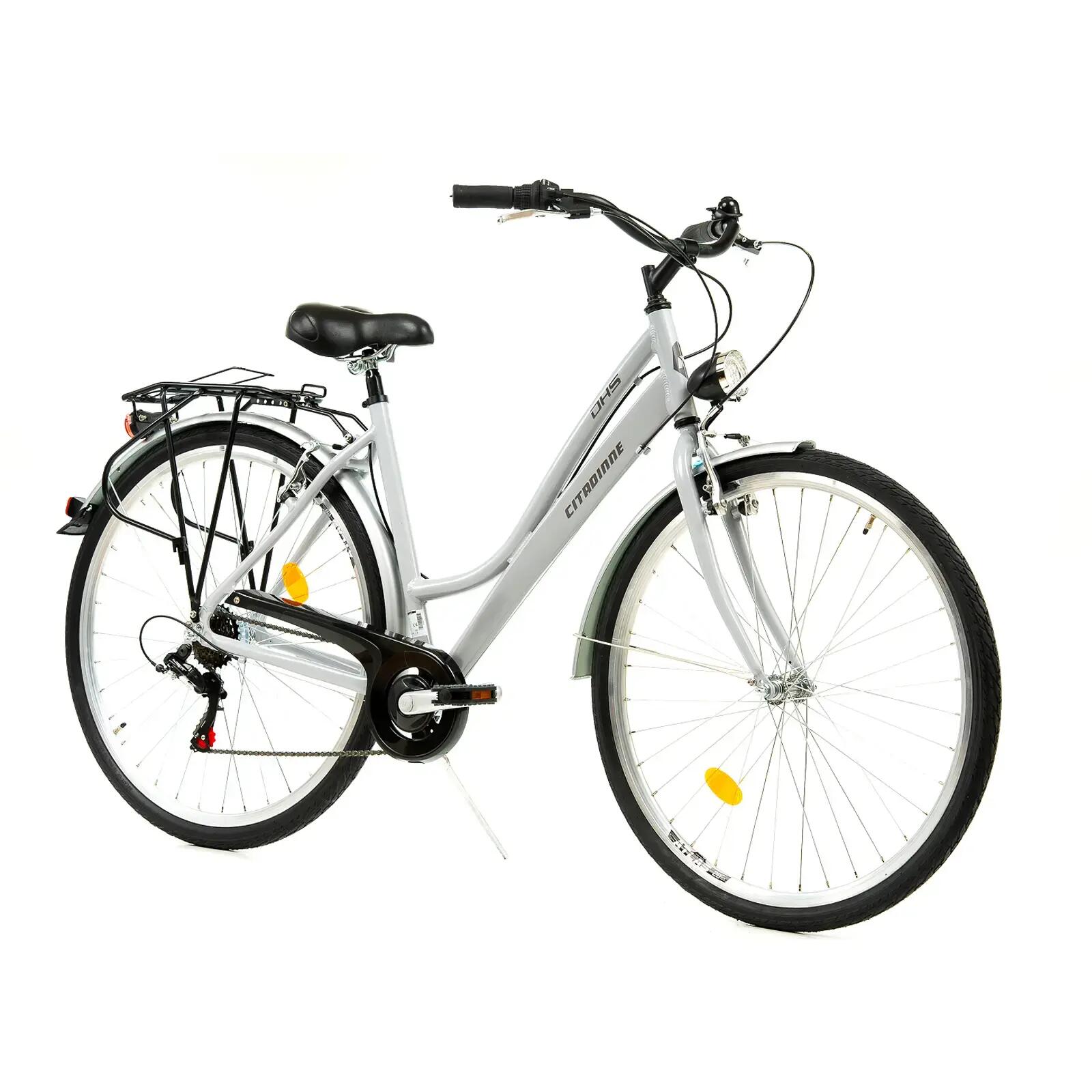 Stadsfiets Dhs City 28001 - 28 inch, L, zilverkleurig 2/8