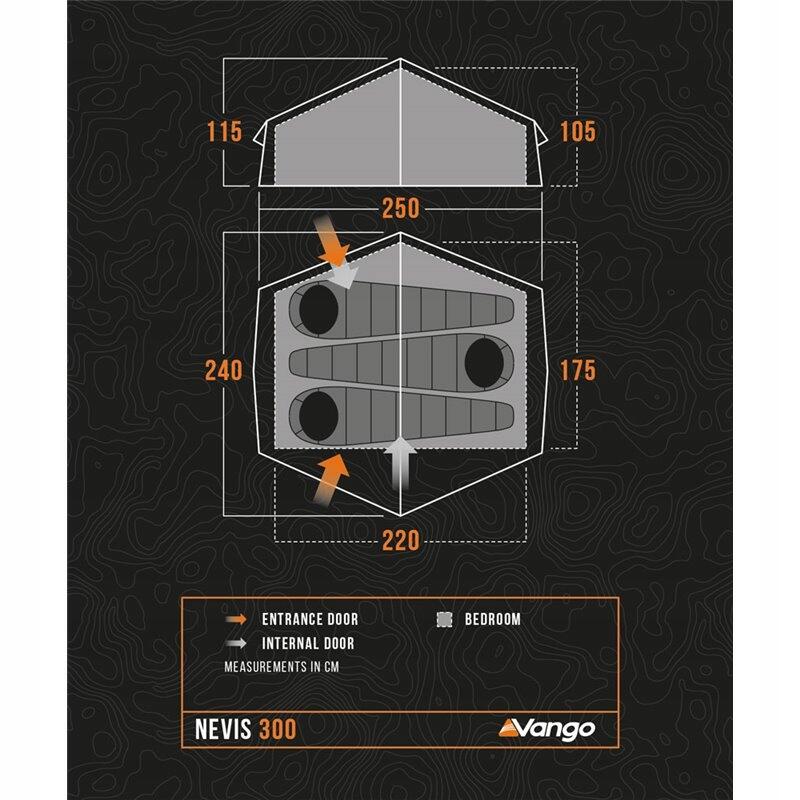 Fietstent Motorfietstent Enkele boog Nevis 300 - 3 personen 6/7