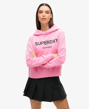 Sweat à capuche court Core Sport Crop de SUPERDRY