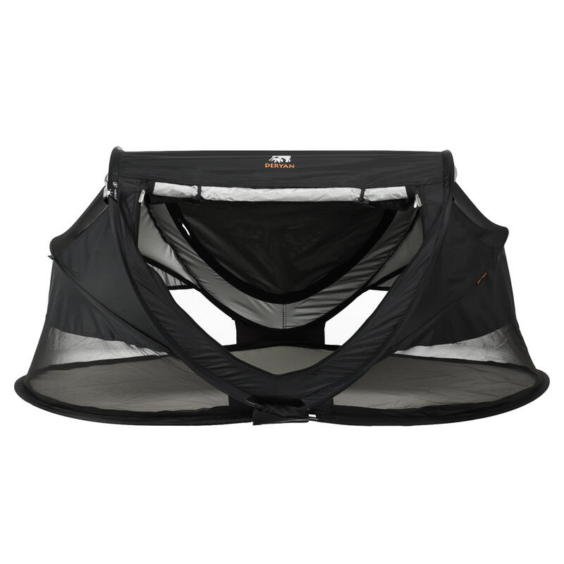 Pătuț de camping Peuter Luxe – inclus saltea autogonflabilă – negru